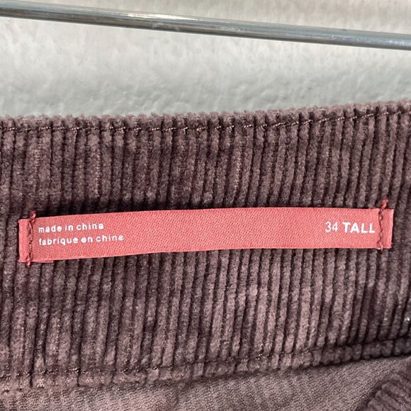 Pilcro Womens 34 Tall Brown Wanderer Corduroy Straight Leg Pants - Picture 4 of 10